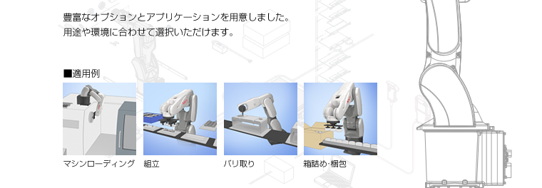 豊富なオプションとアプリケーションを用意しました。用途や環境に合わせて選択いただけます。