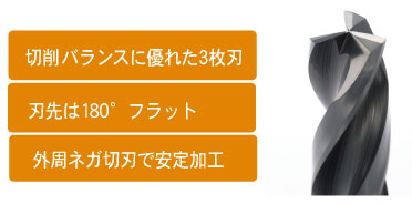 不二越 / 超硬ドリル アクアドリル 底刃付き3フルート